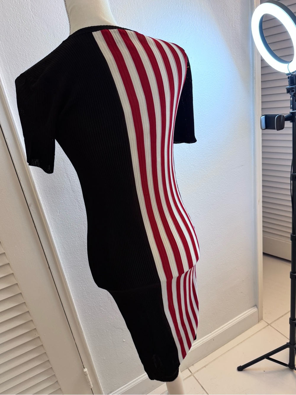 Louis Vuitton authentic Black, Yellow & Red Striped Monogram Knit dress size S - Picture 6 of 6